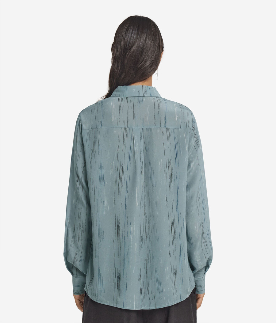 camisa de seda estampada con cuello