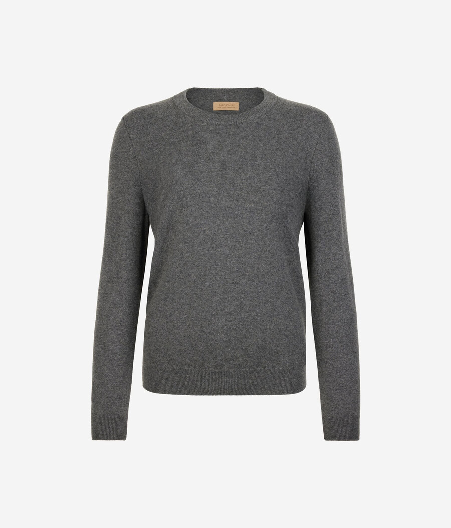 jersey de cachemira ultrasuave de manga larga y cuello redondo