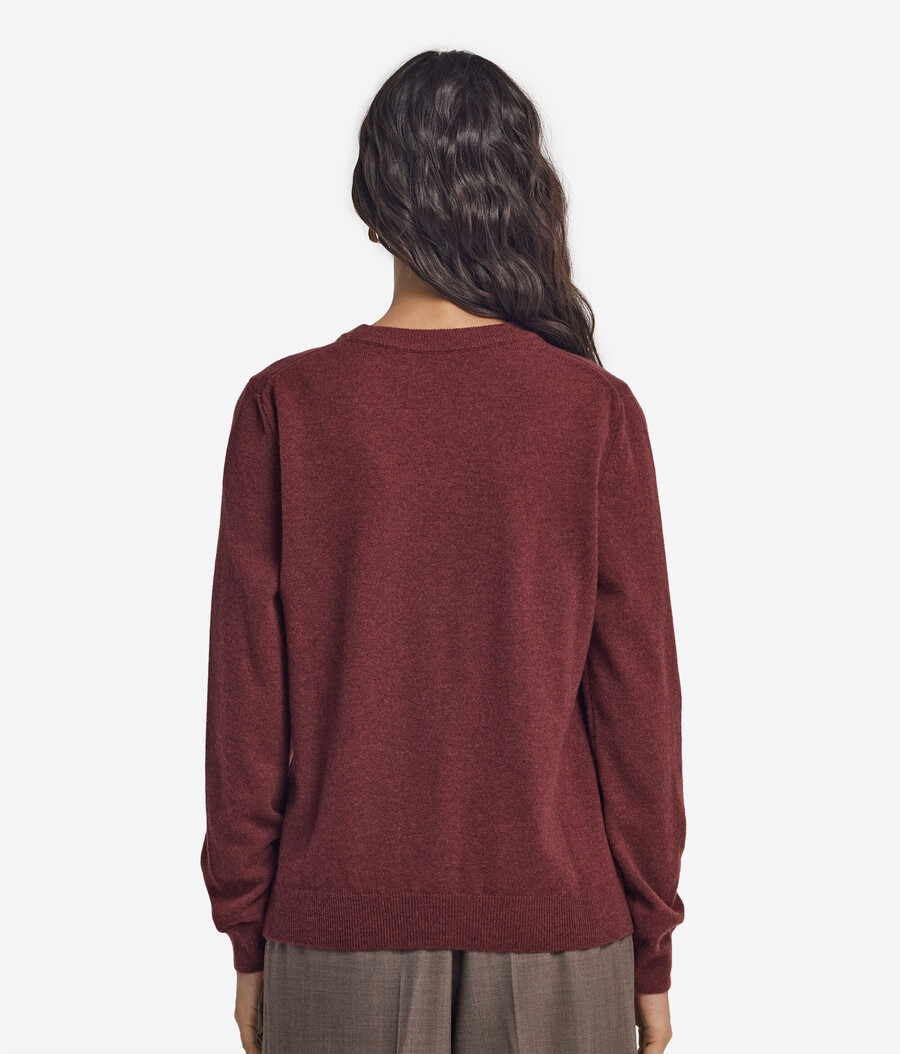 jersey de cachemira ultrasuave de manga larga y cuello redondo