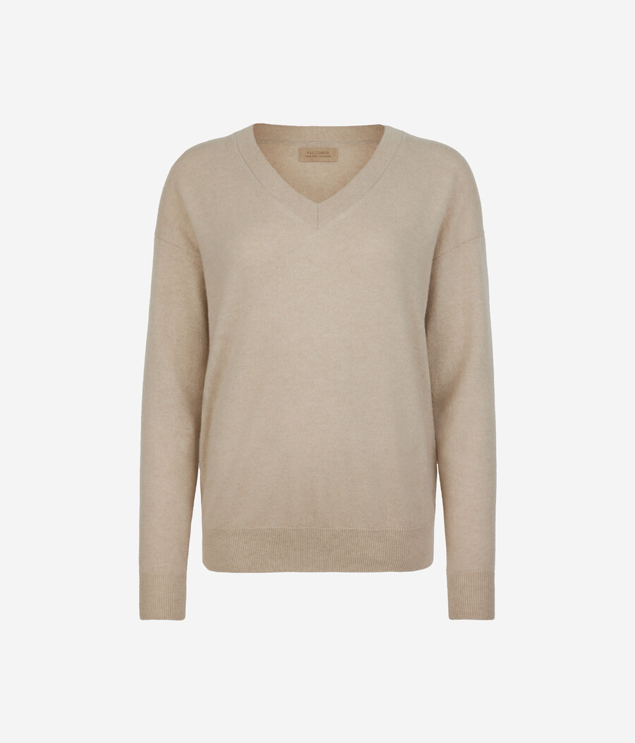 jersey de cachemira ultrasuave con cuello en v