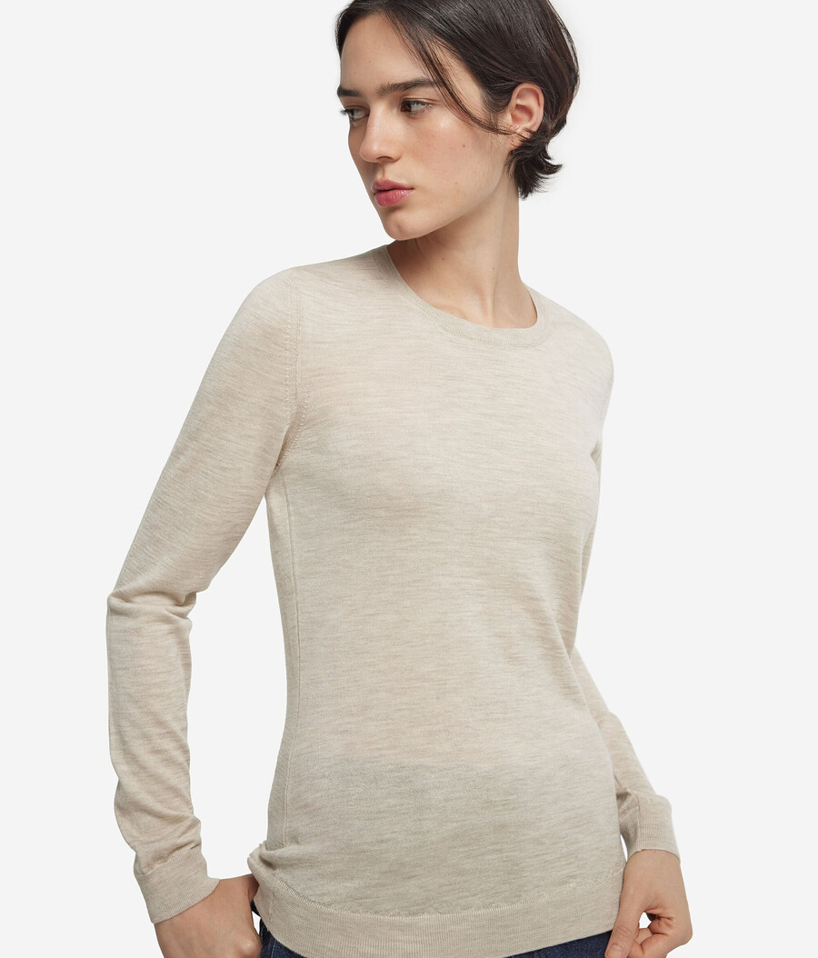 jersey de cachemira ultrafina con cuello redondo