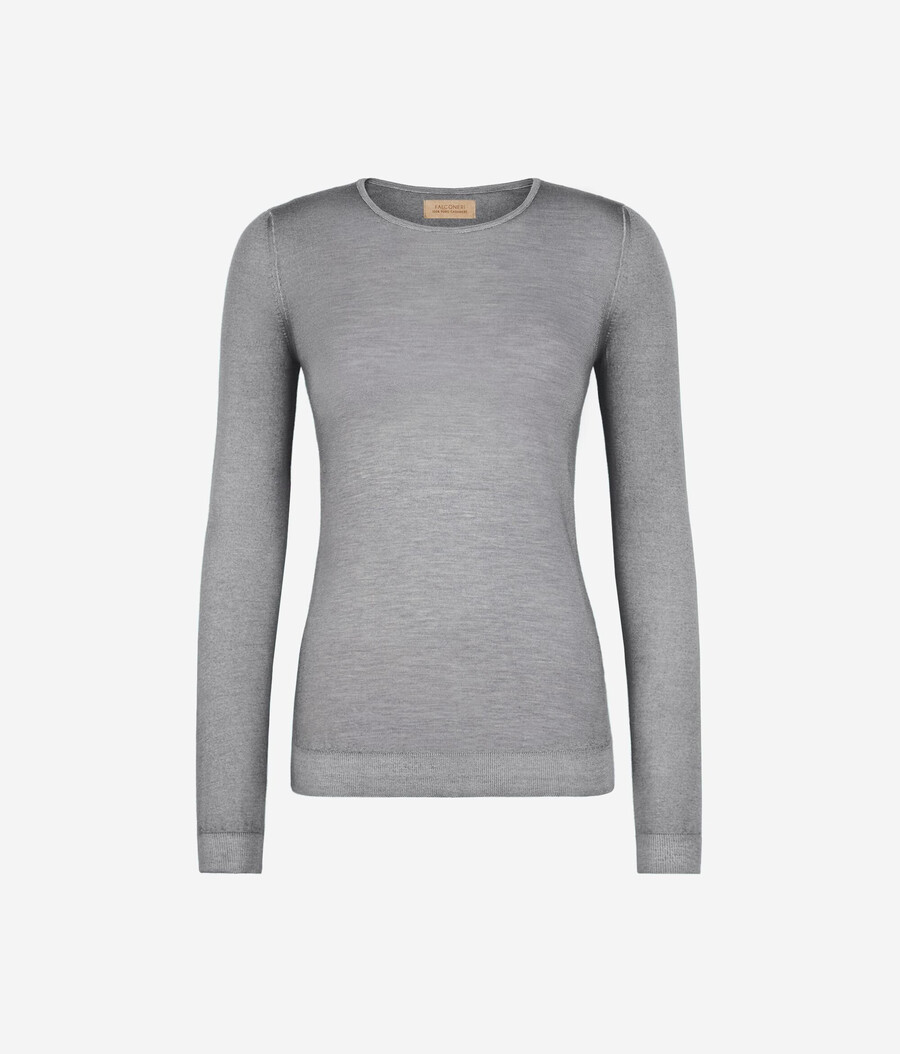 jersey de cachemira ultrafina con cuello redondo