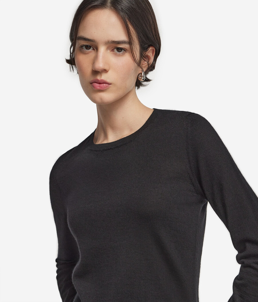 jersey de cachemira ultrafina con cuello redondo