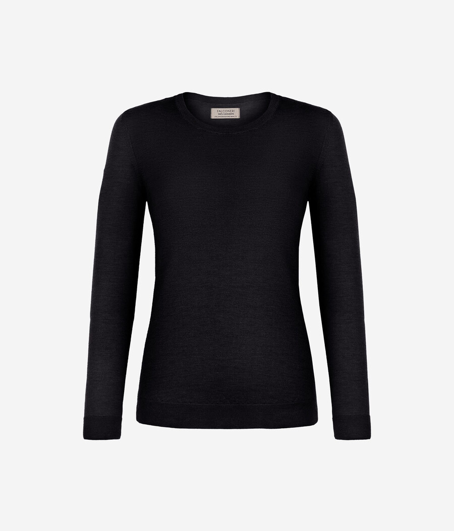 jersey de cachemira ultrafina con cuello redondo