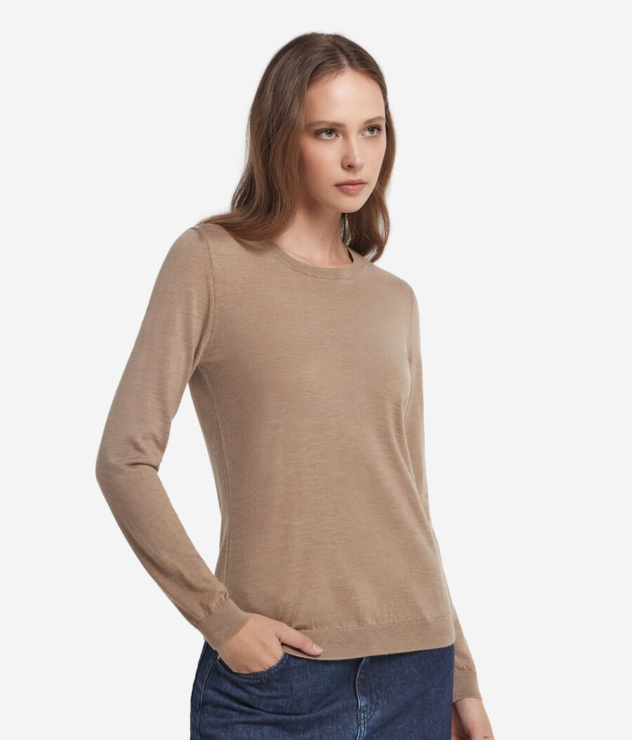jersey de cachemira ultrafina con cuello redondo
