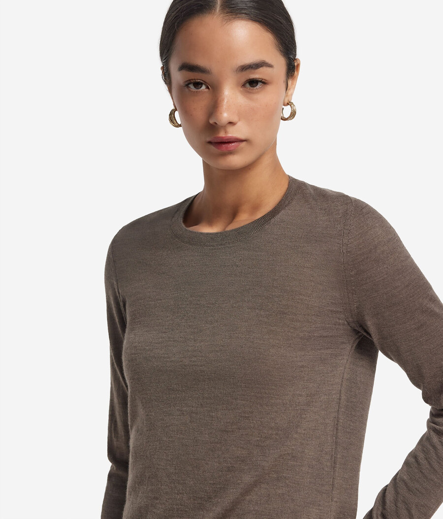 jersey de cachemira ultrafina con cuello redondo
