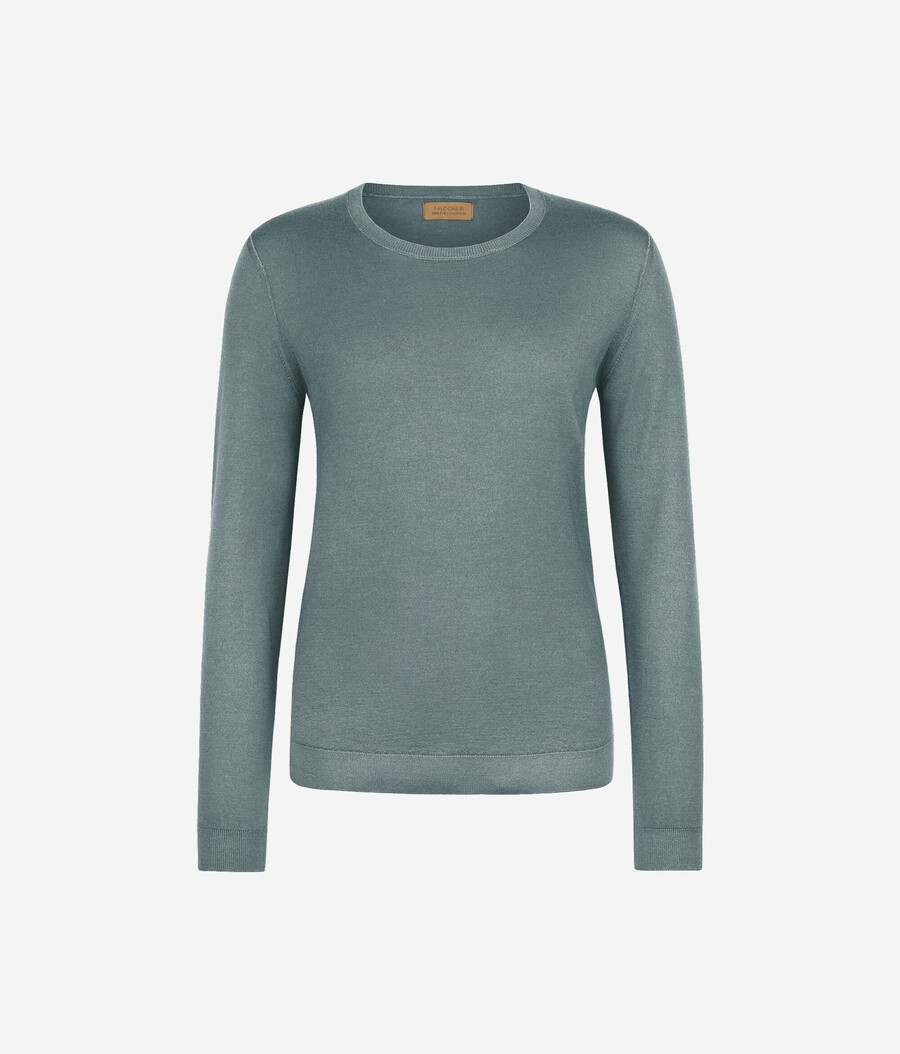 jersey de cachemira ultrafina con cuello redondo