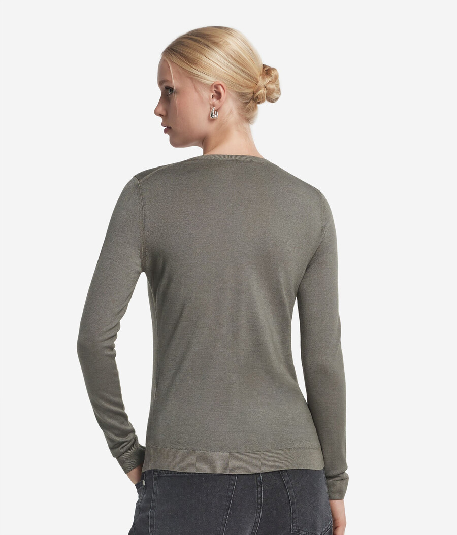 jersey de cachemira ultrafina con cuello redondo