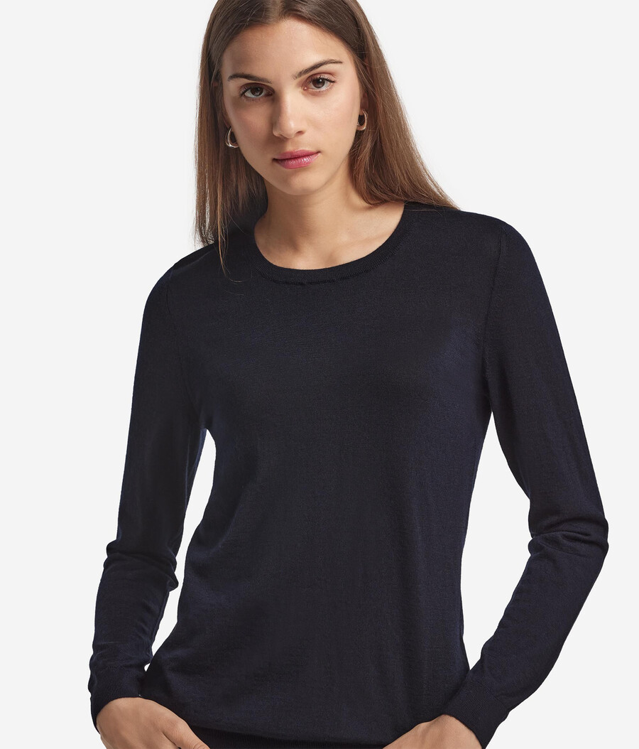 jersey de cachemira ultrafina con cuello redondo