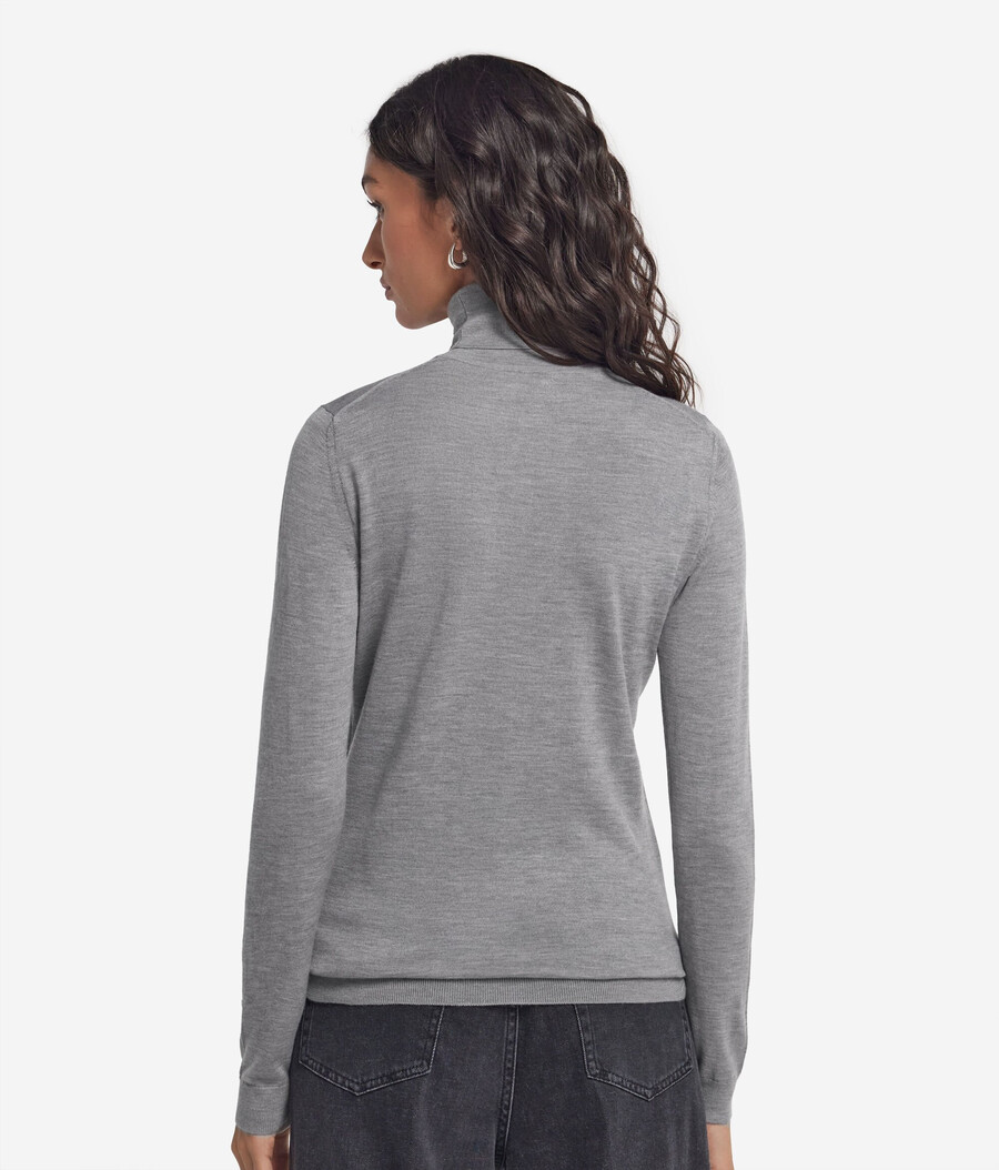 jersey de cuello alto de cachemira ultrafina