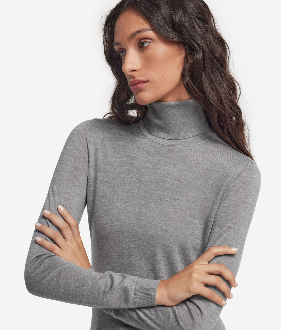 jersey de cuello alto de cachemira ultrafina