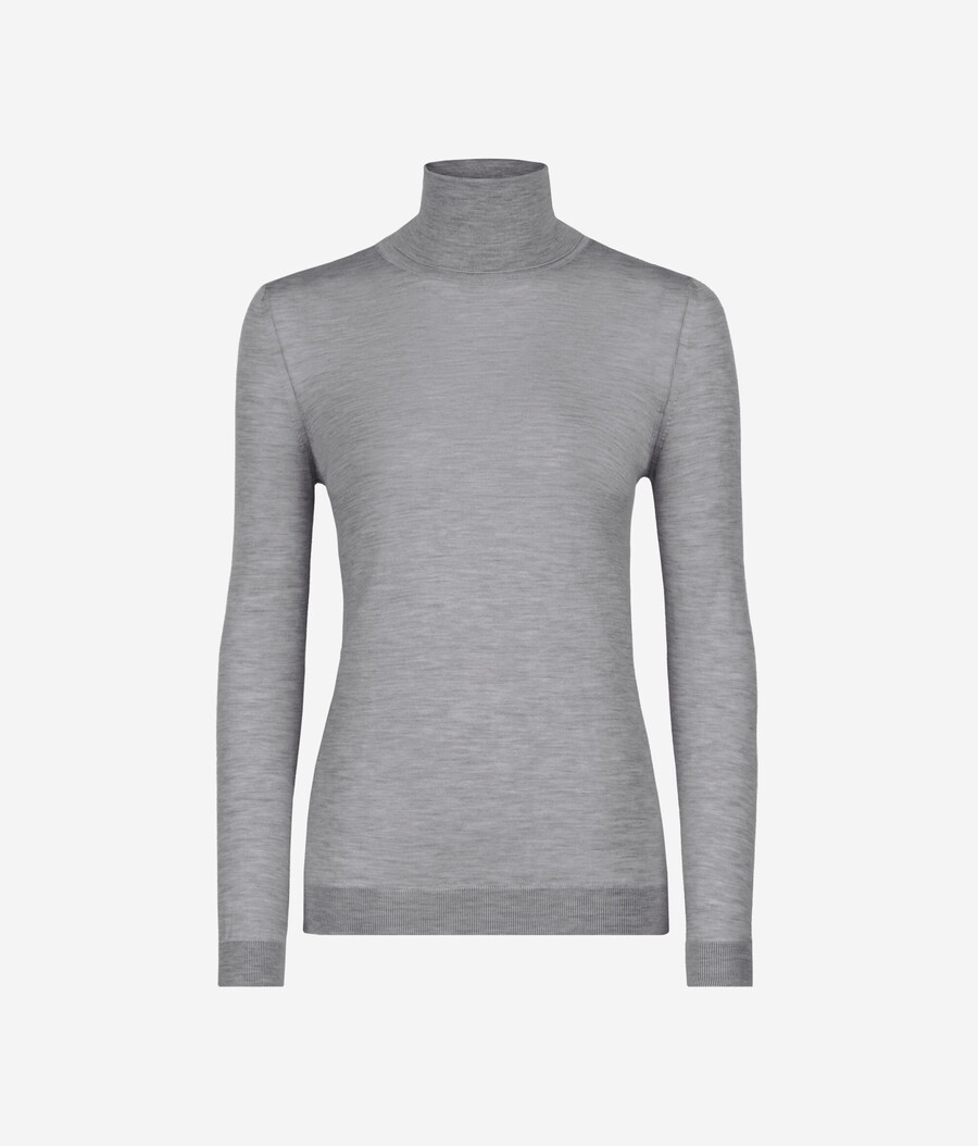 jersey de cuello alto de cachemira ultrafina
