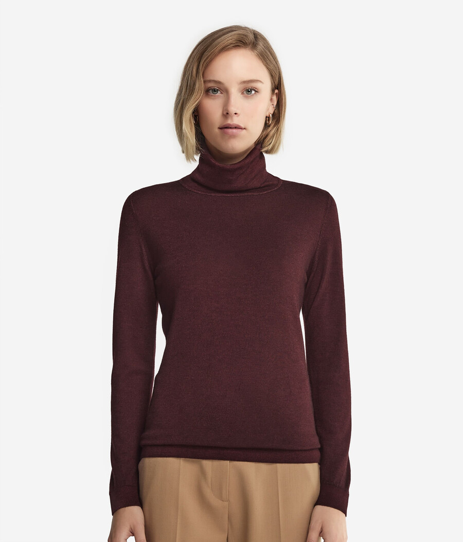 jersey de cuello alto de cachemira ultrafina