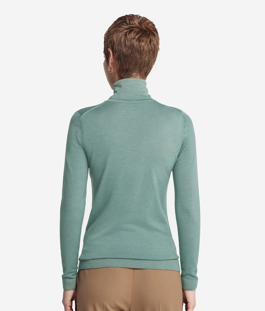 jersey de cuello alto de cachemira ultrafina