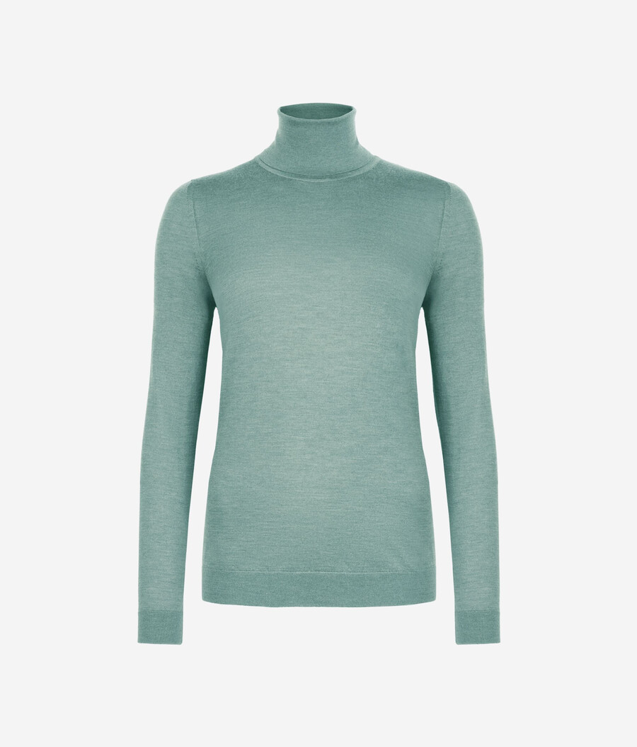 jersey de cuello alto de cachemira ultrafina