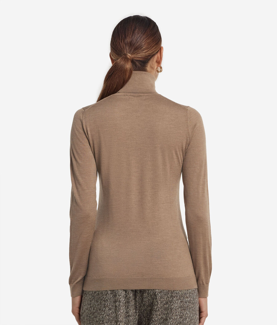 jersey de cuello alto de cachemira ultrafina