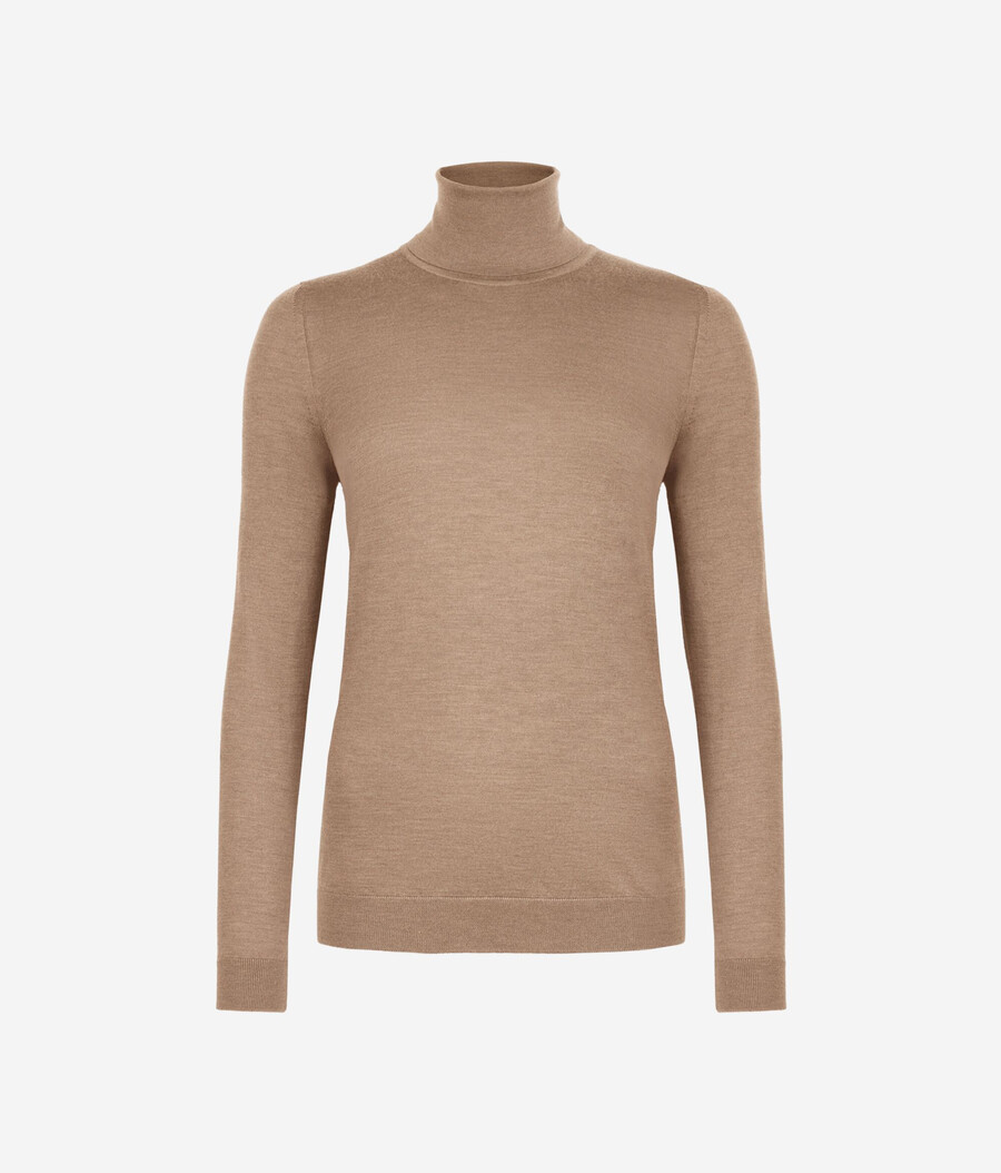 jersey de cuello alto de cachemira ultrafina