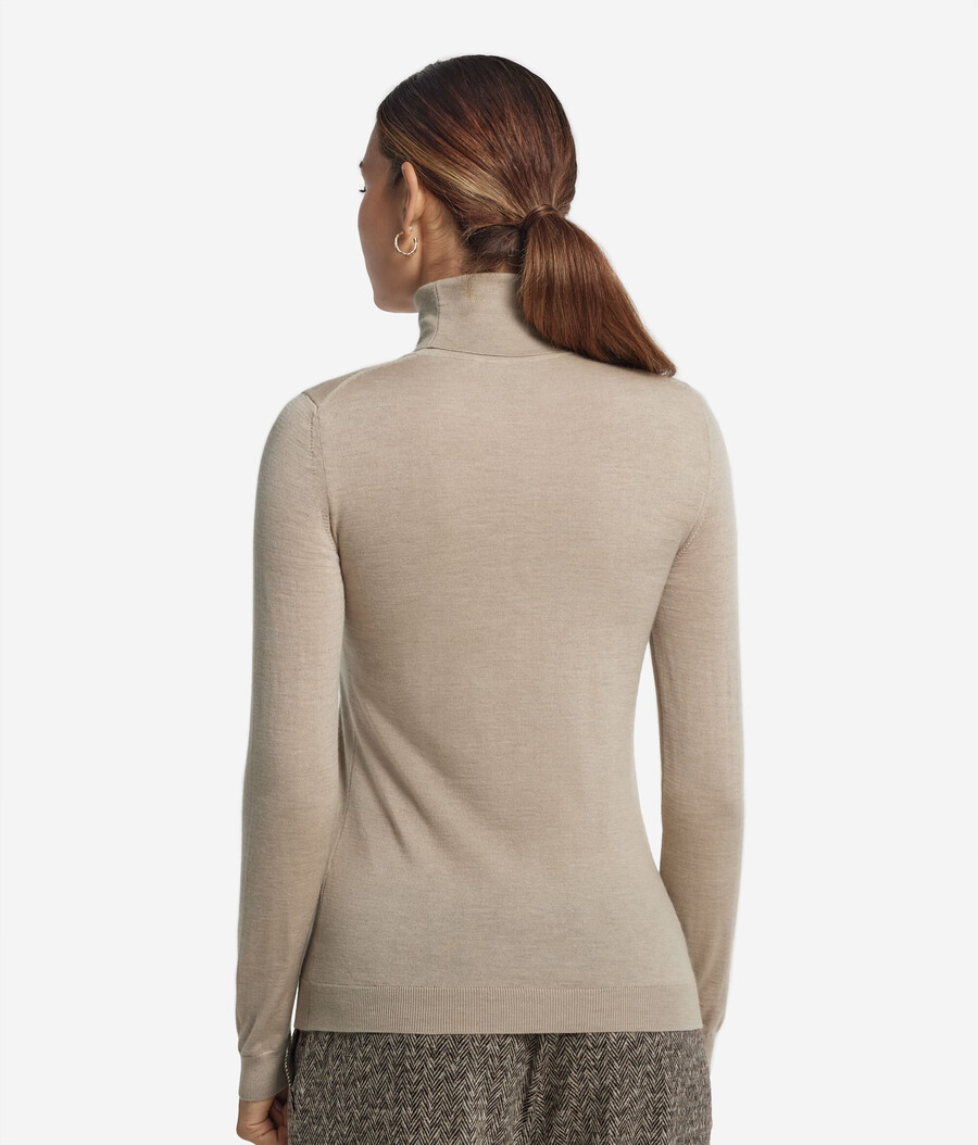 jersey de cuello alto de cachemira ultrafina