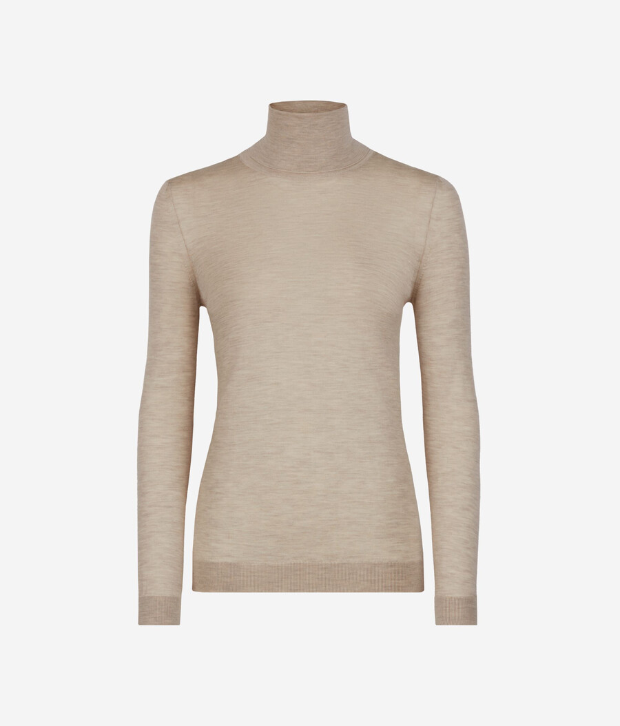 jersey de cuello alto de cachemira ultrafina
