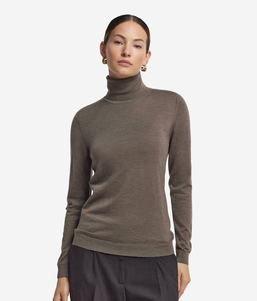 jersey de cuello alto de cachemira ultrafina