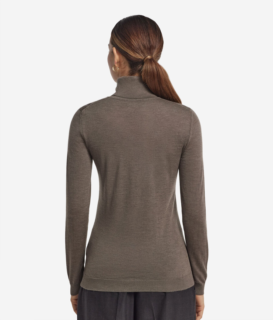 jersey de cuello alto de cachemira ultrafina