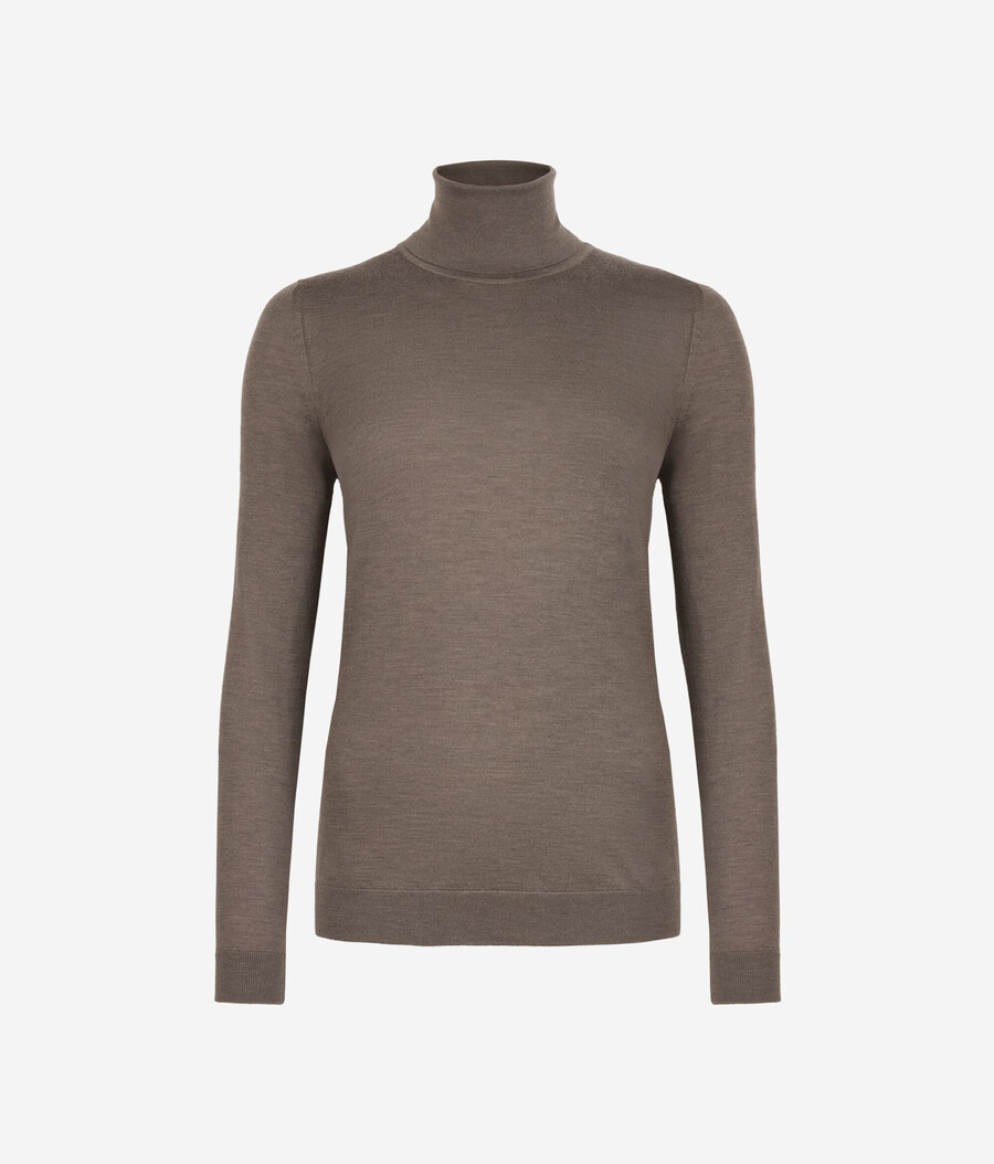 jersey de cuello alto de cachemira ultrafina
