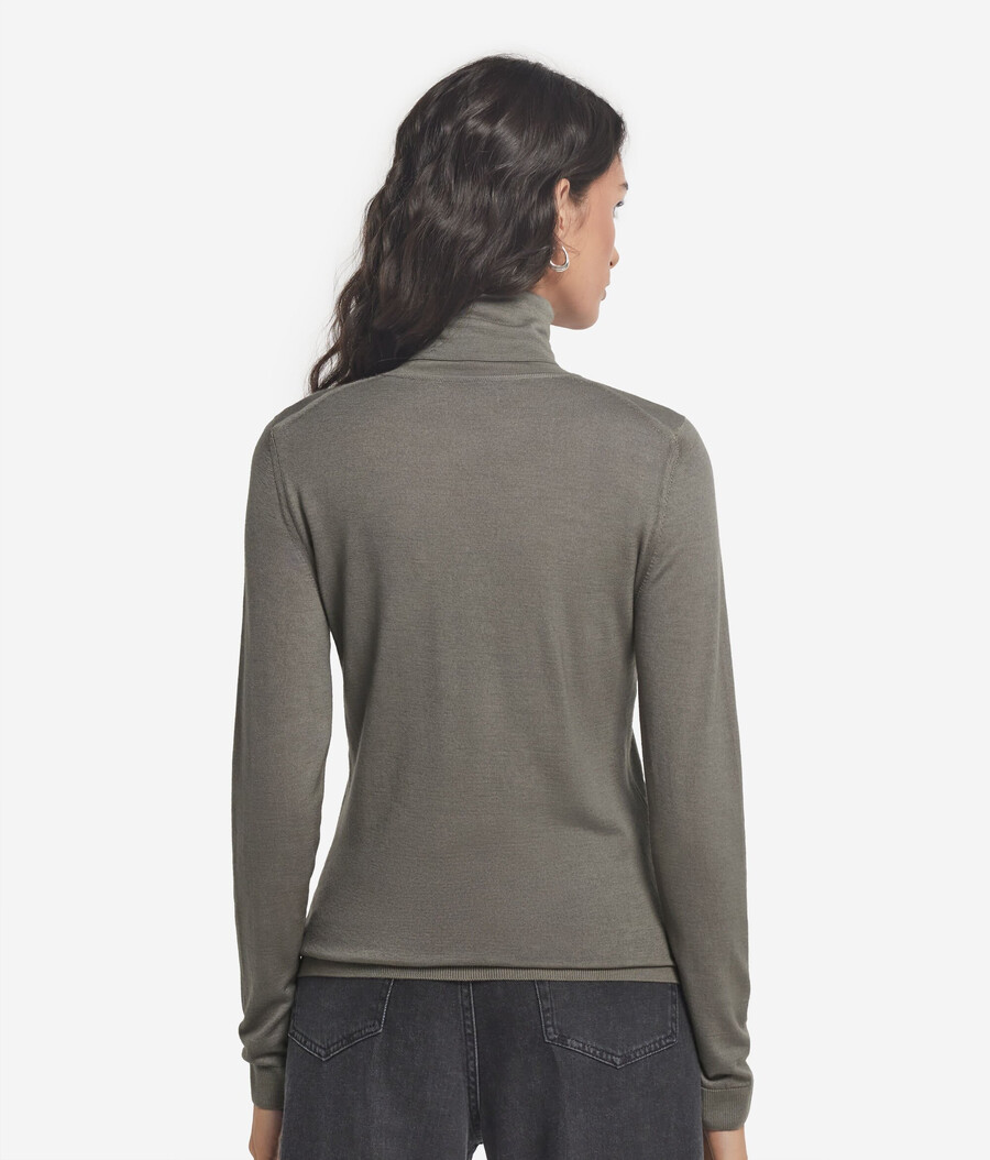 jersey de cuello alto de cachemira ultrafina