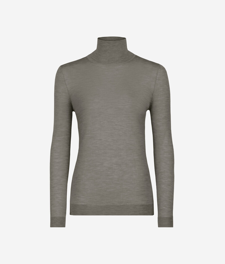 jersey de cuello alto de cachemira ultrafina