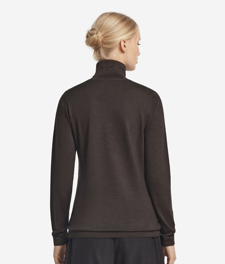 jersey de cuello alto de cachemira ultrafina