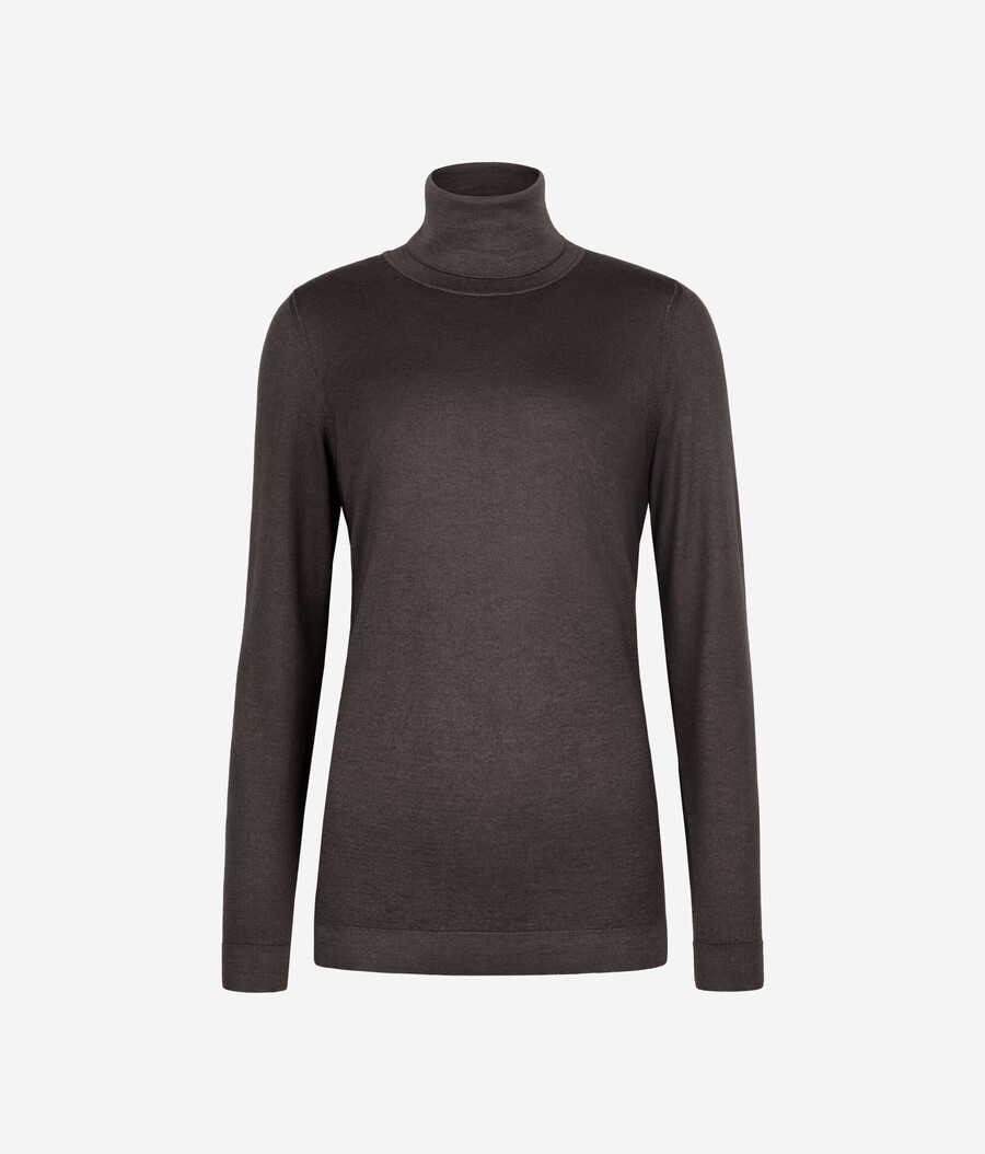jersey de cuello alto de cachemira ultrafina
