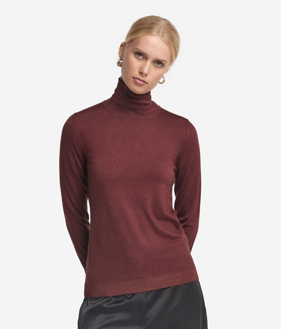 jersey de cuello alto de cachemira ultrafina
