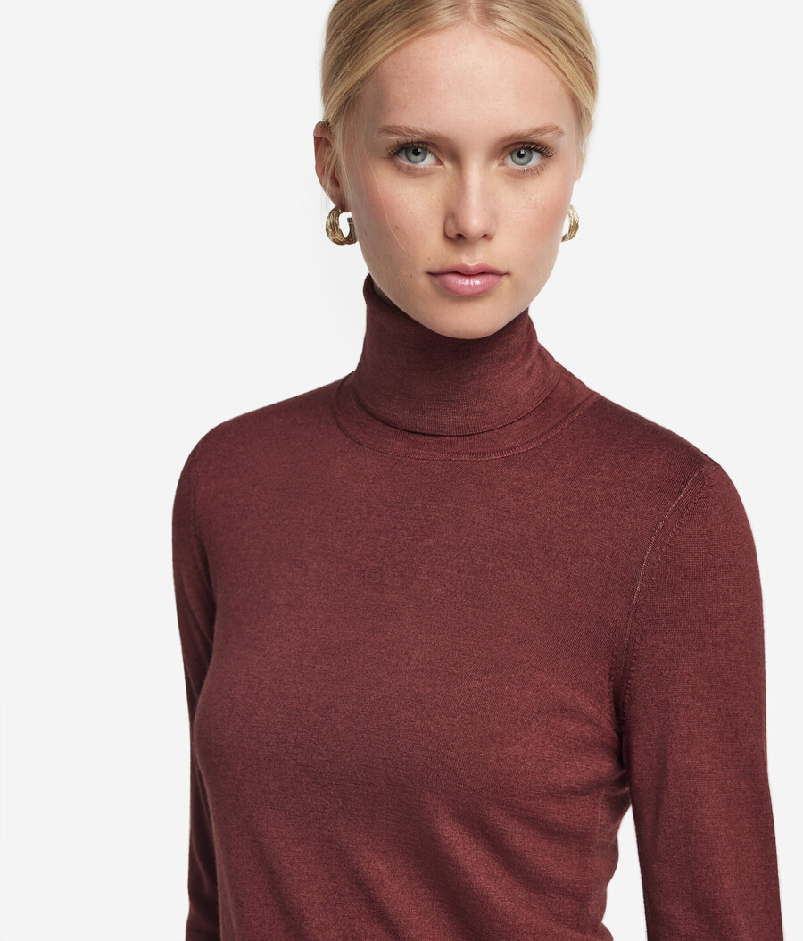 jersey de cuello alto de cachemira ultrafina