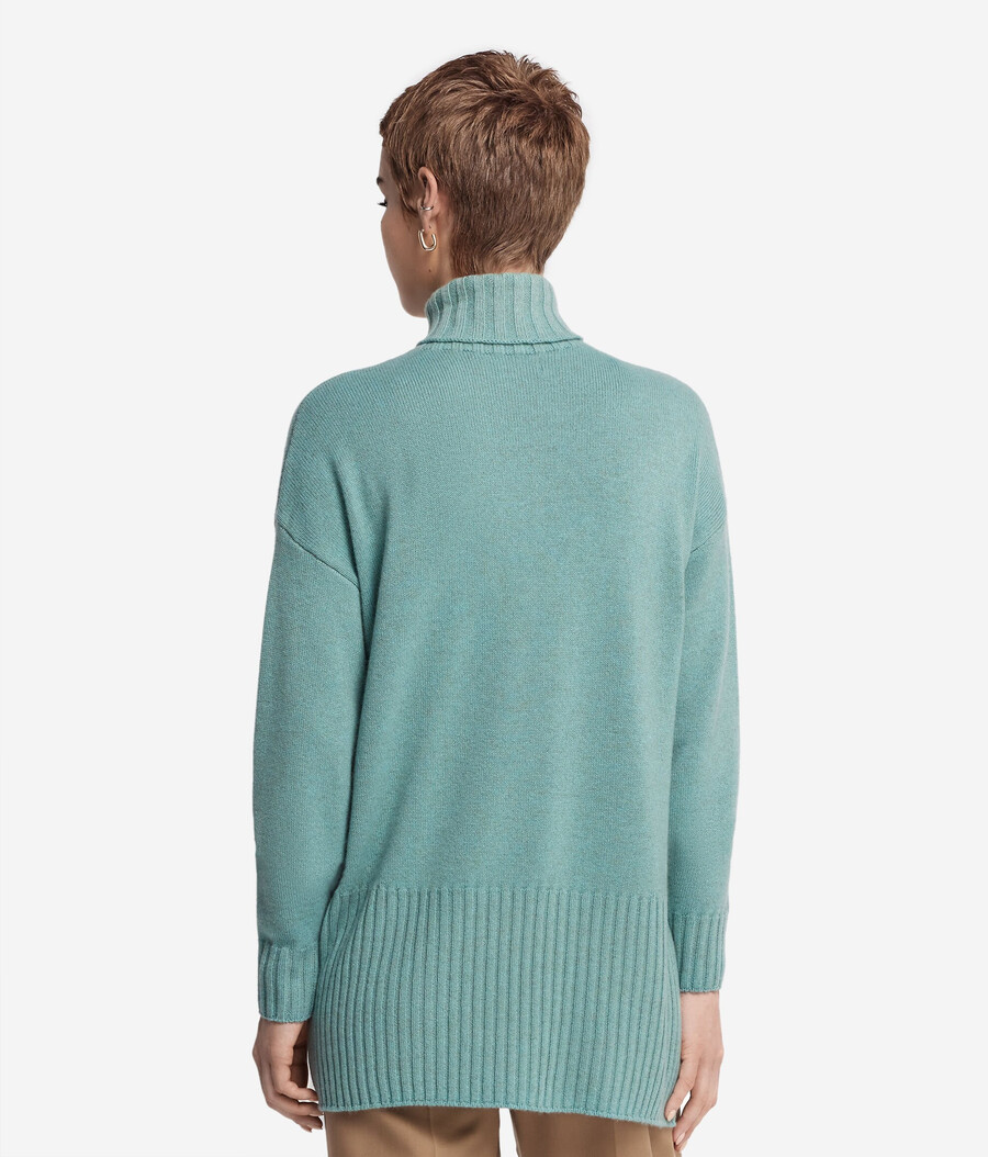 jersey maxi de cuello alto de cachemira ultrasuave