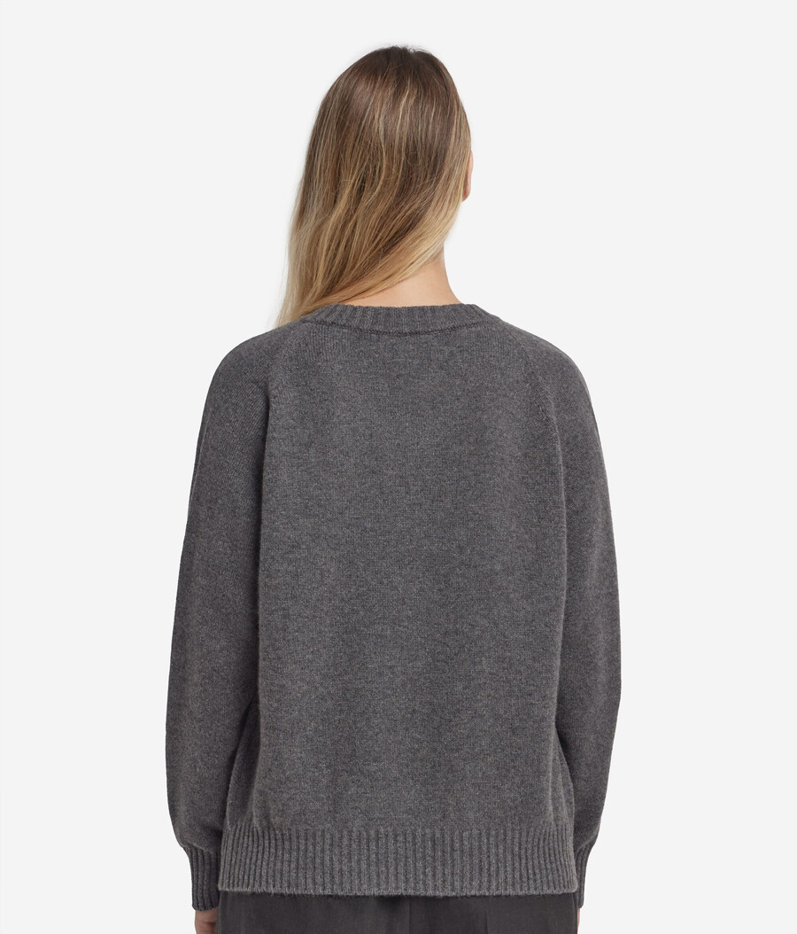 jersey de cachemira ultrasuave con cuello en v y mangas ajustadas