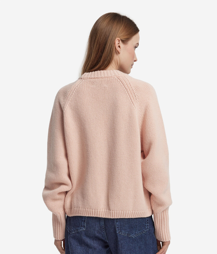 jersey de tricot de cachemira con cuello redondo