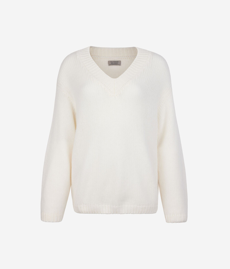 jersey de cuello en v de tricot de cachemira ultrasuave
