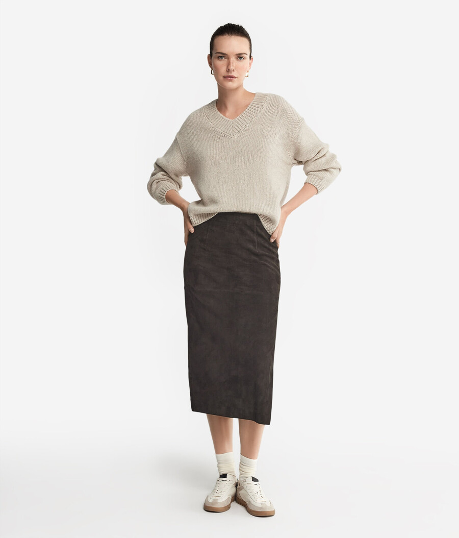 jersey de cuello en v de tricot de cachemira ultrasuave