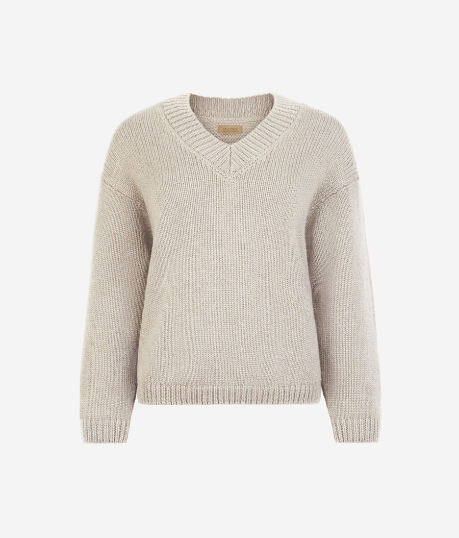 jersey de cuello en v de tricot de cachemira ultrasuave