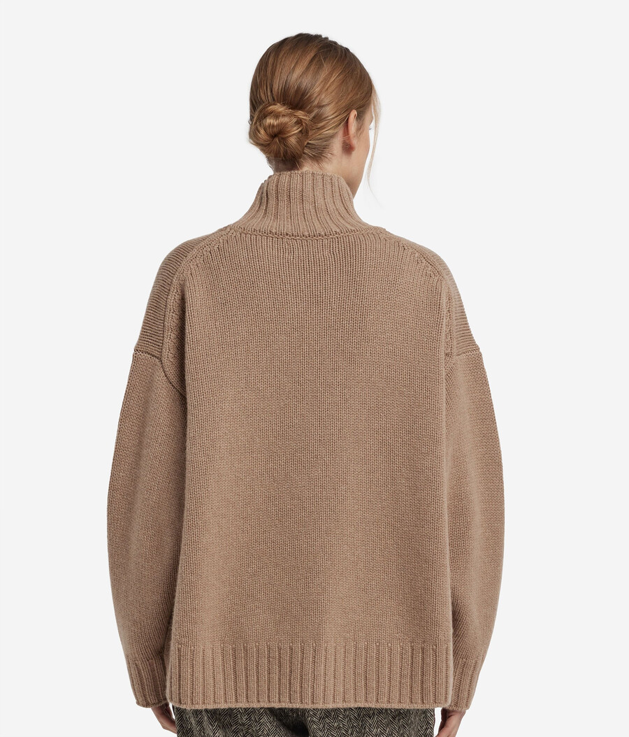 jersey de cuello alto de tricot de cachemira
