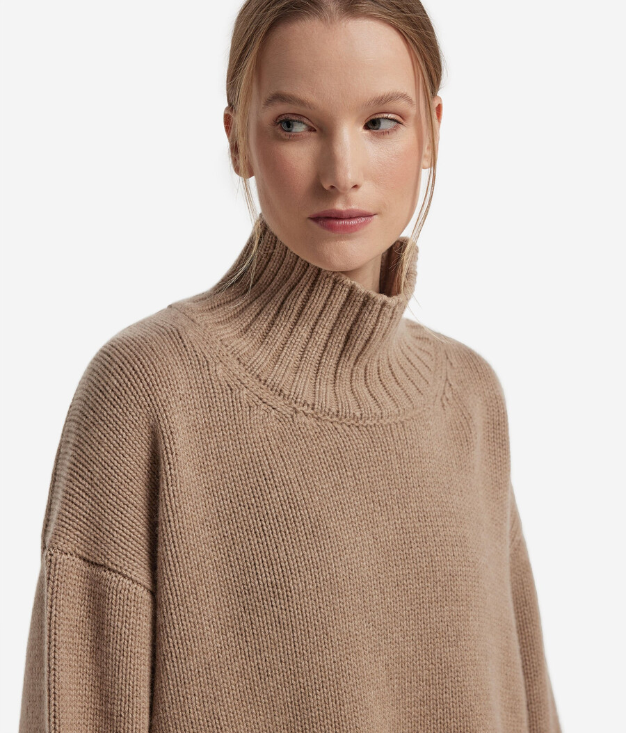 jersey de cuello alto de tricot de cachemira
