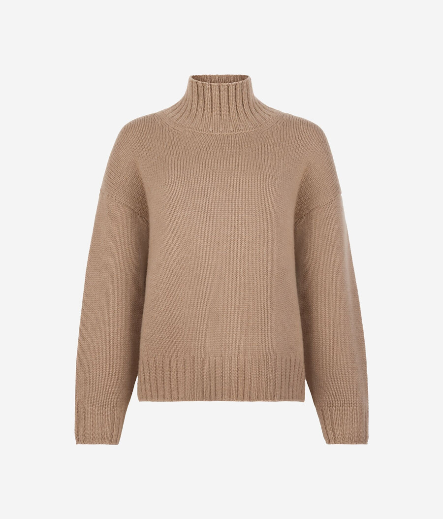 jersey de cuello alto de tricot de cachemira