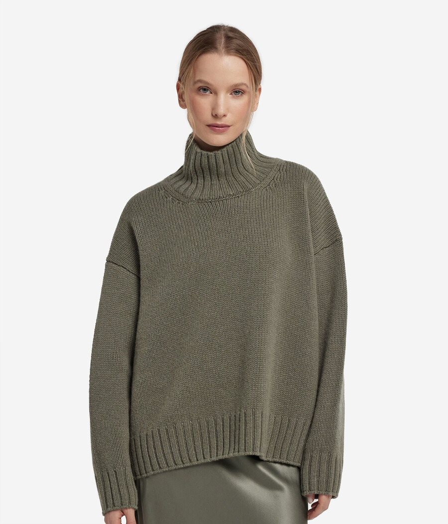 jersey de cuello alto de tricot de cachemira