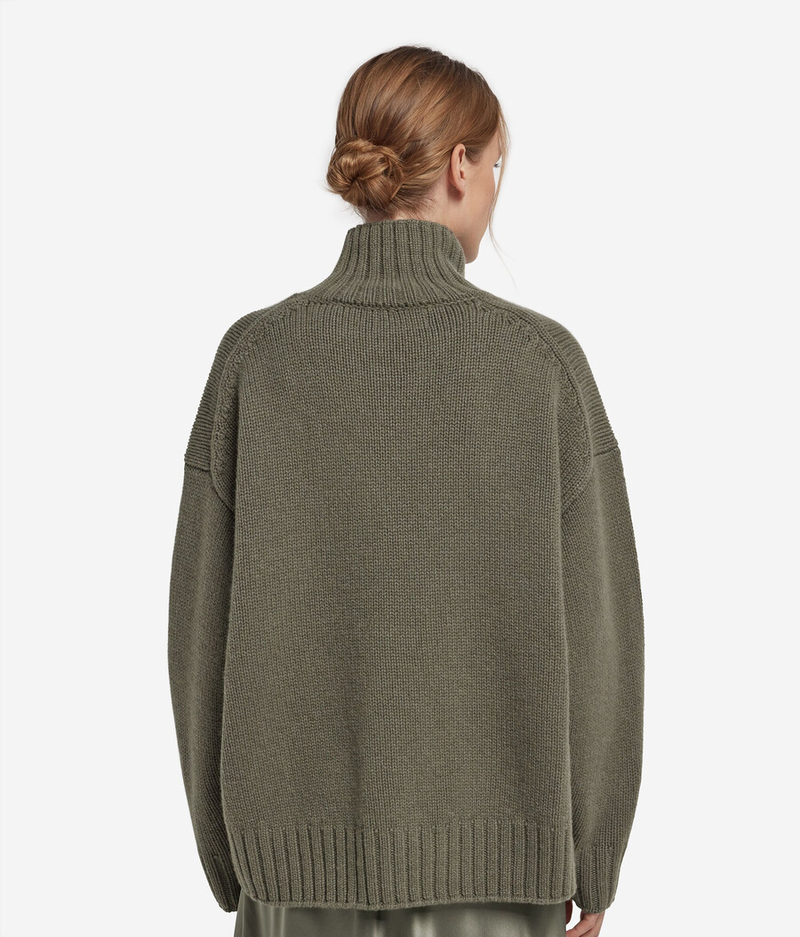 jersey de cuello alto de tricot de cachemira