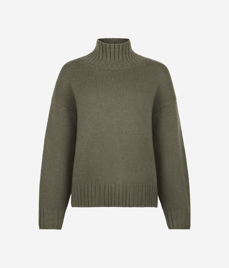 jersey de cuello alto de tricot de cachemira