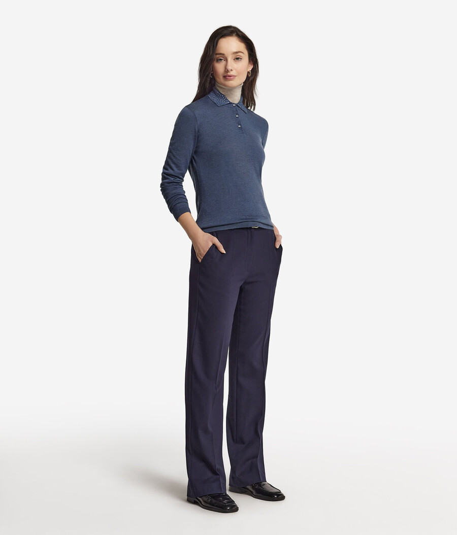 polo de cachemira ultrafina con pedrería
