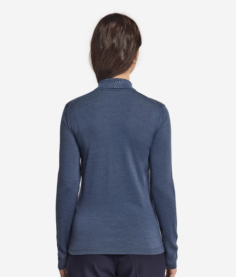 polo de cachemira ultrafina con pedrería