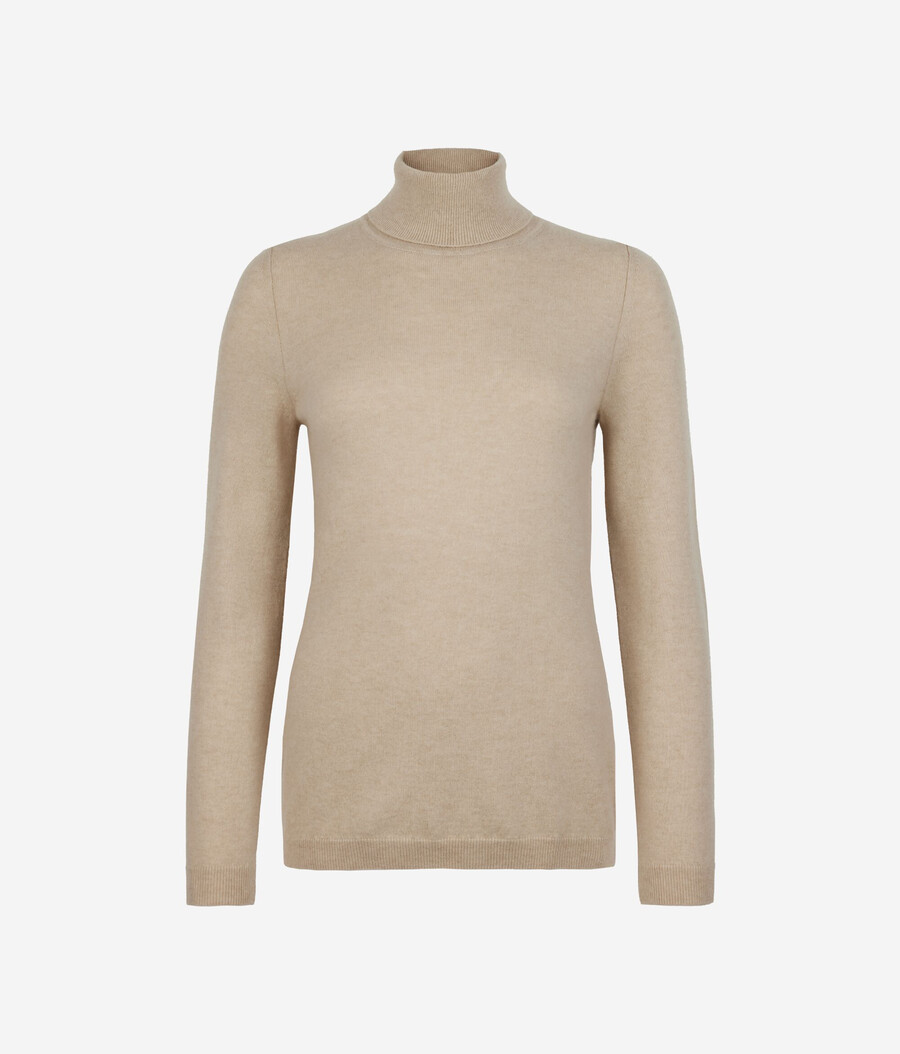suéter de cuello alto de cachemira ultrasuave