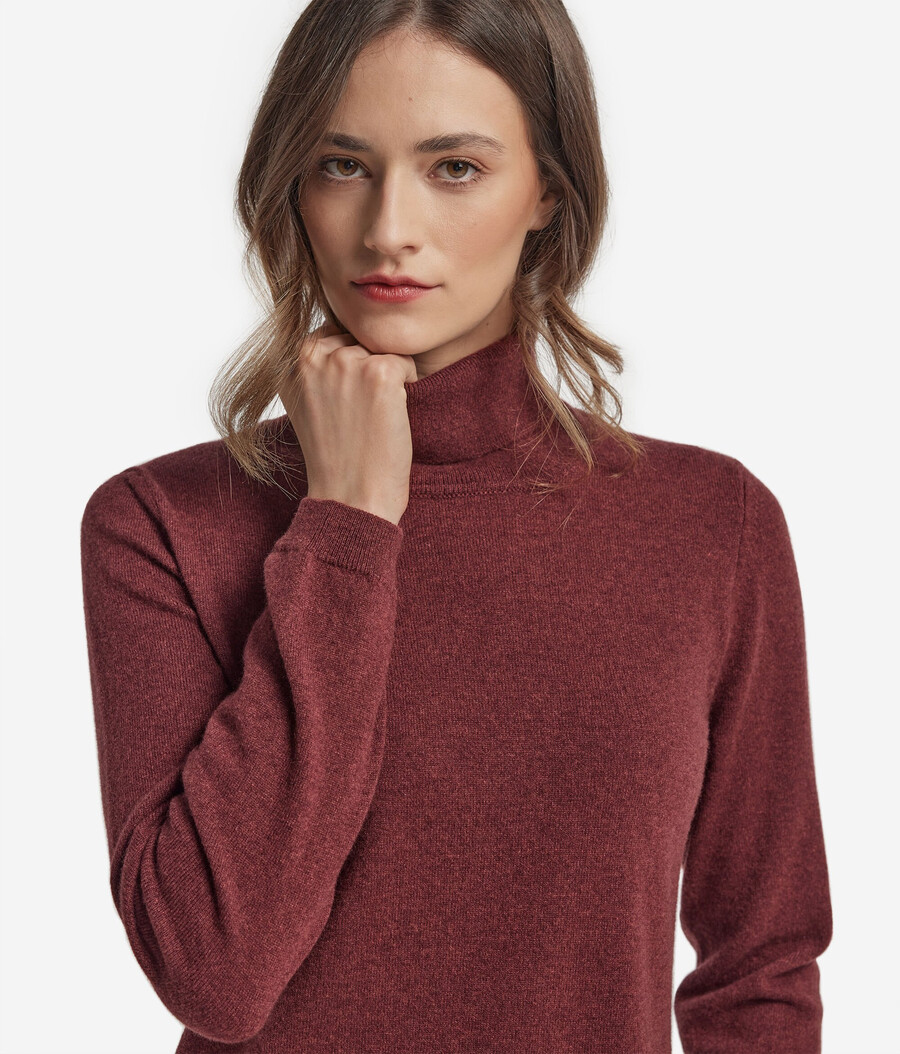 suéter de cuello alto de cachemira ultrasuave