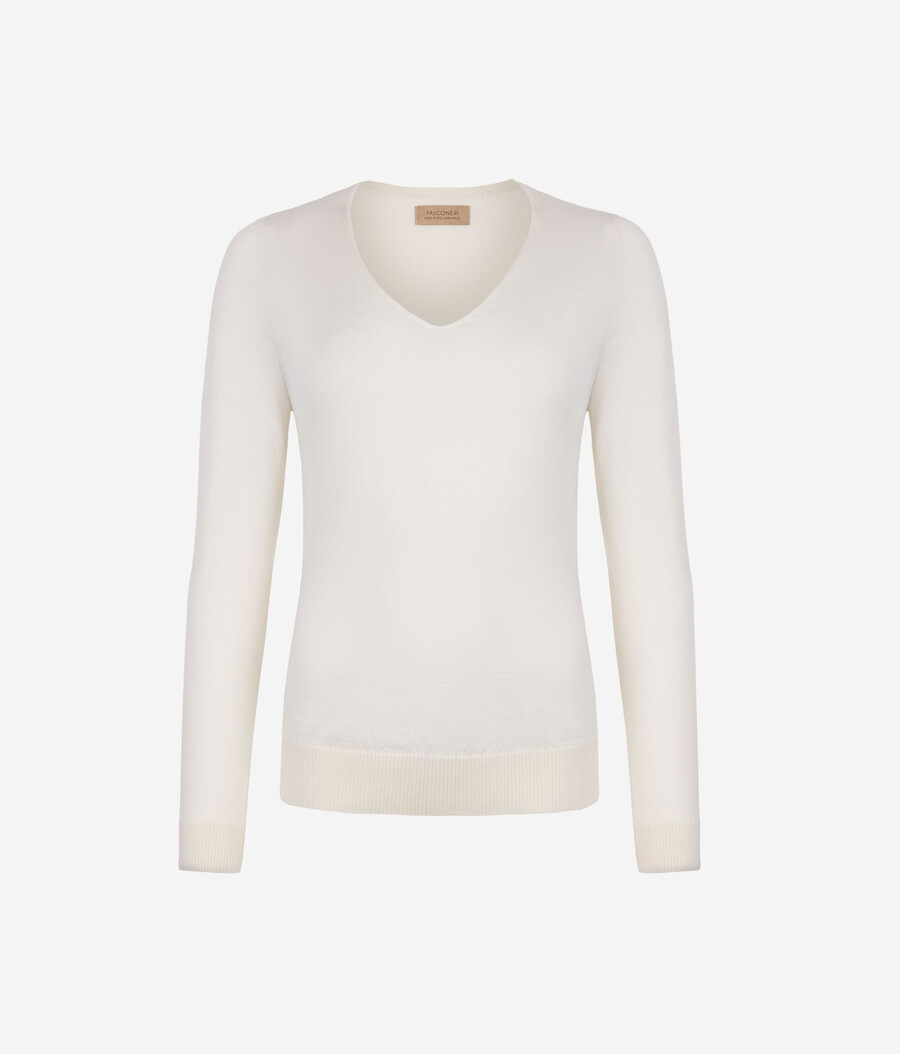 jersey de cachemira ultrafina con cuello en v
