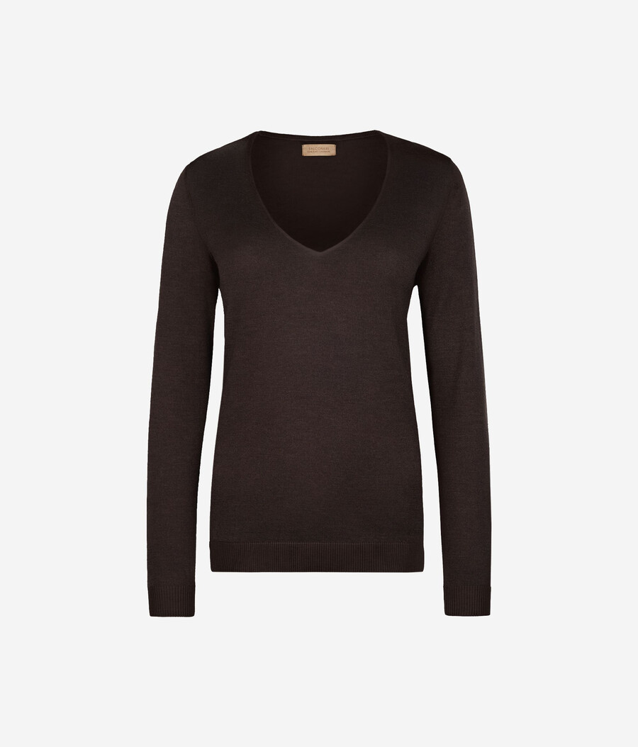 jersey de cachemira ultrafina con cuello en v